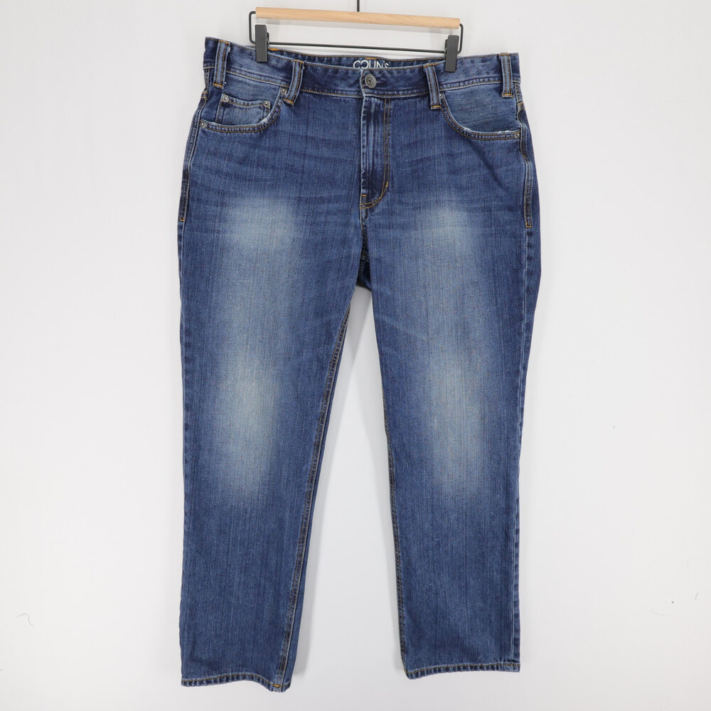 Colins 090 Tom Jeans Mens 38x32 Blue Comfort Fit Boot Cut Medium Rise Denim